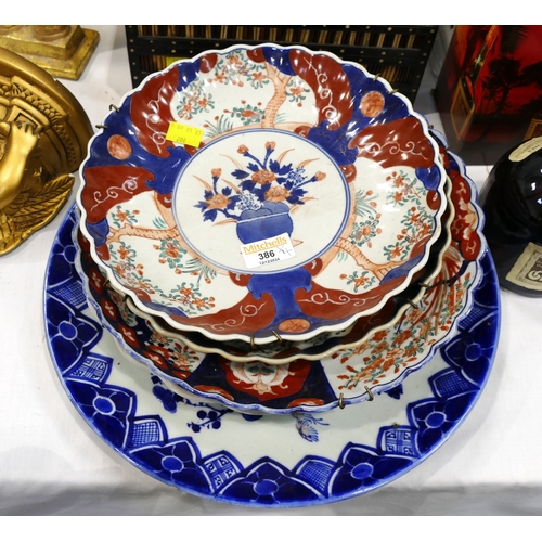 386 - Five oriental plates