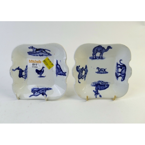 511 - Two Copeland Spode trinket dishes, decorated with child's animals