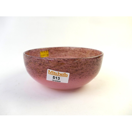 513 - Pink Art Glass bowl