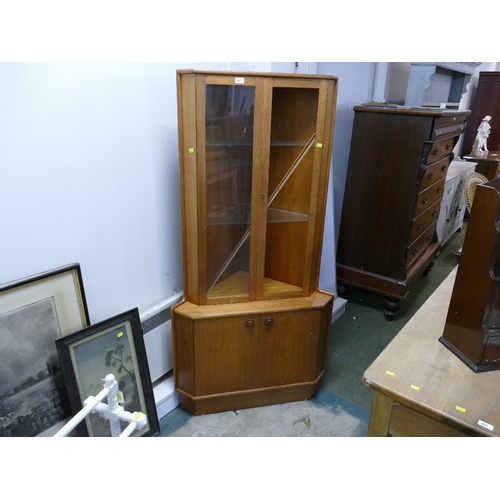 461 - Mid Century teak corner cupboard (AF)