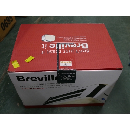 101 - Brand new in box Breville stainless steel two slice toaster