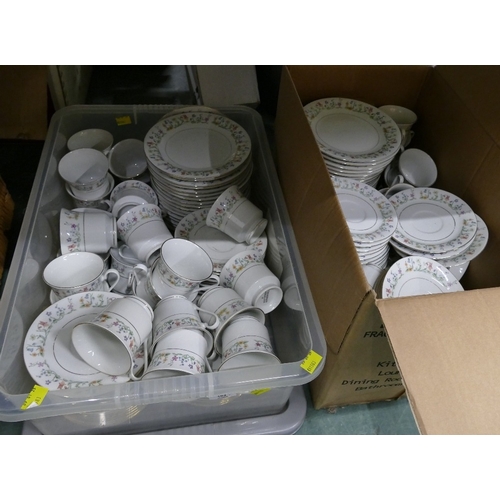 103 - Two boxes of floral porcelain tea and dinnerware