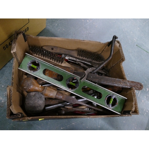 113 - Box of vintage hand tools