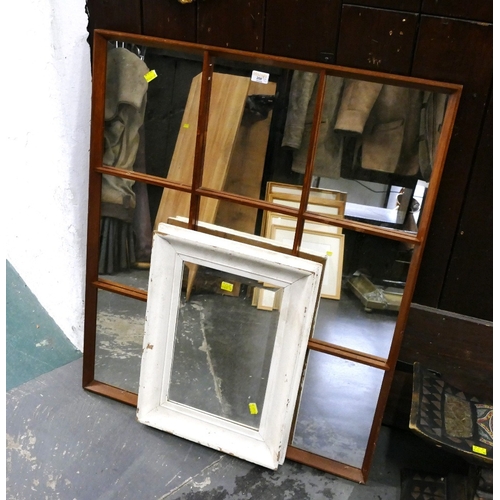 268 - Large lattice effect mirror with smaller white framed mirror