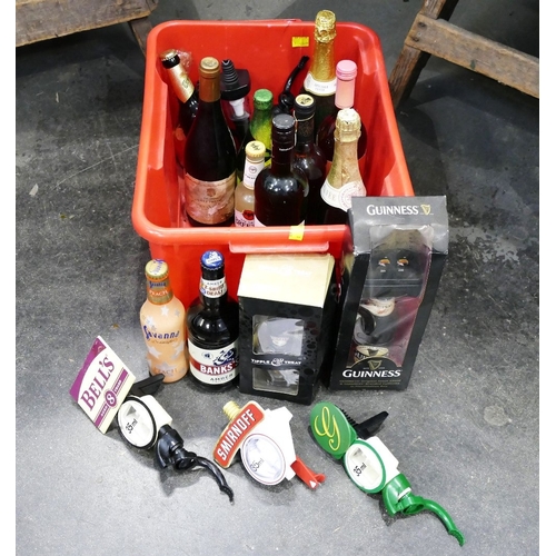 309 - Box of alcohol and beer pumps