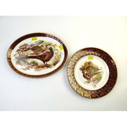 378 - Two Weatherby plates featuring pheasants