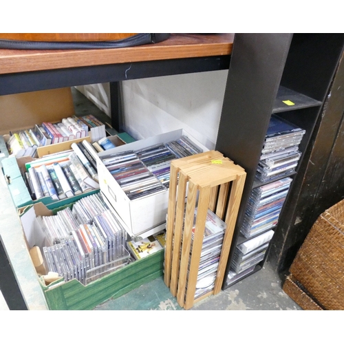 78 - Two boxes of CDs and two CD storage racks