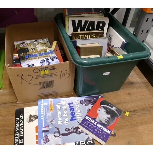 103 - Two boxes of books, including history books, war interest etc