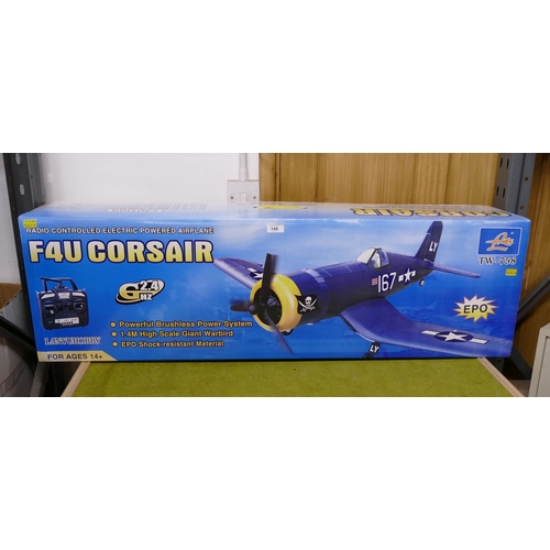 146 - Boxed radio controlled electric aeroplane F4U Corsair by Lanyuhobby