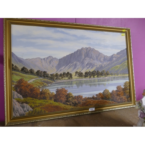 218 - Framed oil painting of Lake District scene signed S. Miller