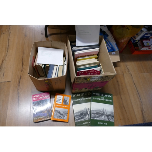 226 - Two boxes of books and ephemera, Cumbria and Whitehaven