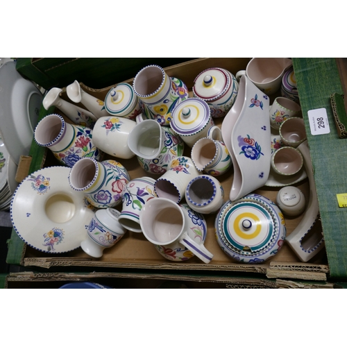 298 - Poole Pottery floral painted vases, jugs, ornaments etc