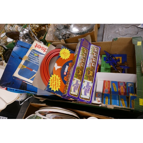 333 - Box of vintage toys and games, The Royal State coach, Matchbox Superfast boxed diecast vehicles, Cor... 