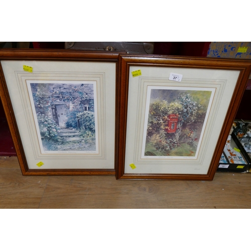 37 - Two limited edition signed prints by Judy Boyes, Eskdale Postbox and Toutbeck Doorway