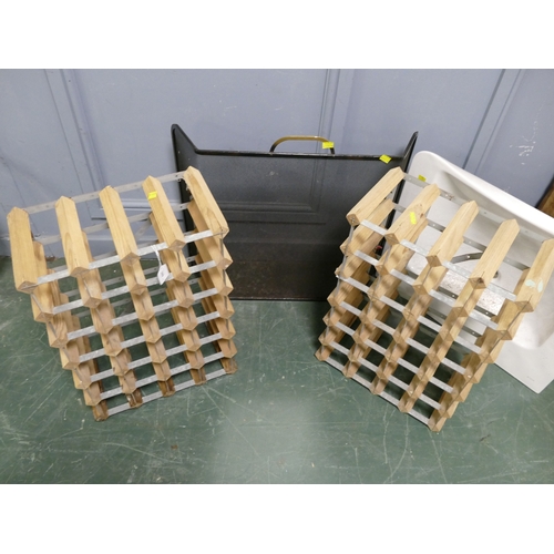 399 - Two wine racks and spark guard