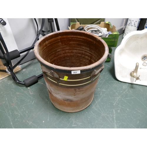 403 - Glazed terracotta planter or crock