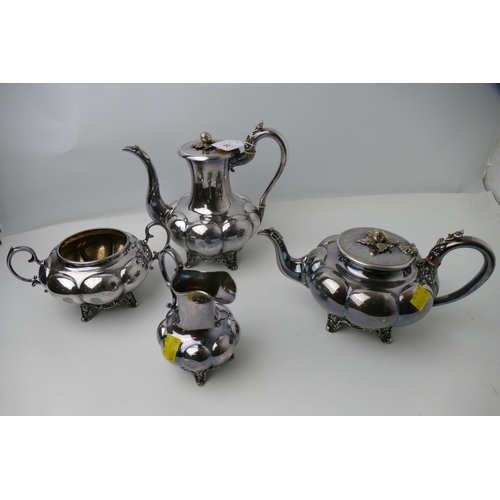 55 - Four piece plated tea set