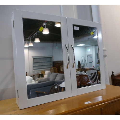 7 - White mirror door bathroom cabinet