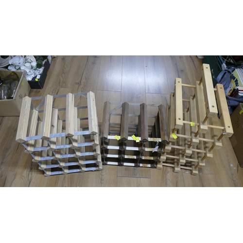 95 - Three vintage wine racks