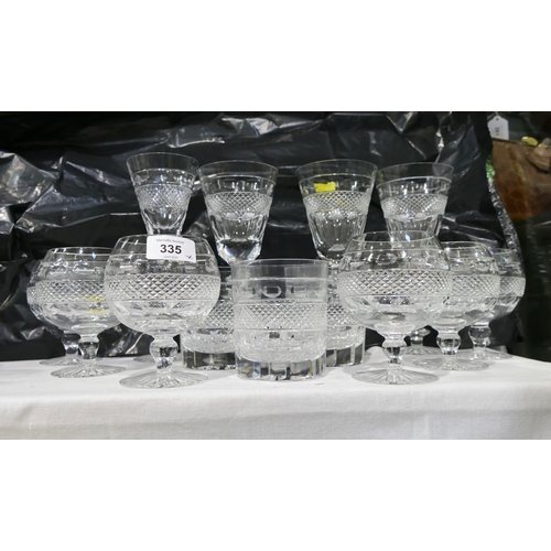 335 - Matching Hobnail wine glasses, whisky tumblers, cocktail glasses etc