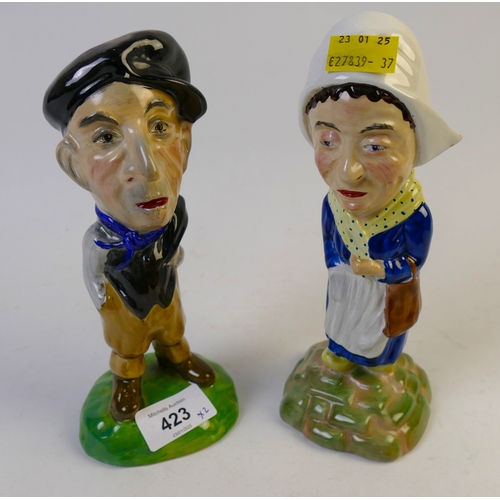 423 - Pair of Wilkinson Limited Royal Staffordshire pottery caricture figures