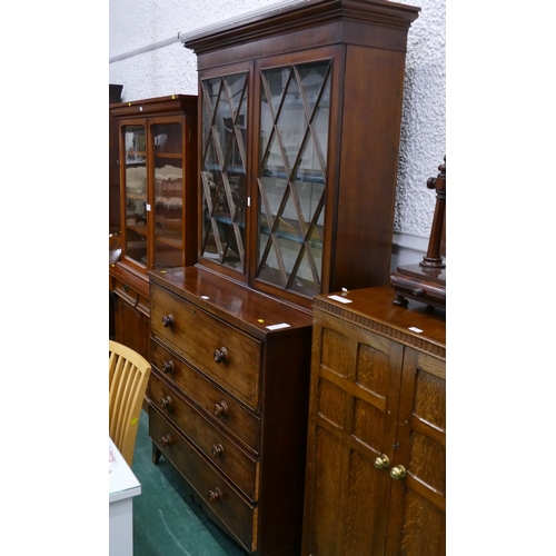 549 - Victorian mahogany secretaire bookcase