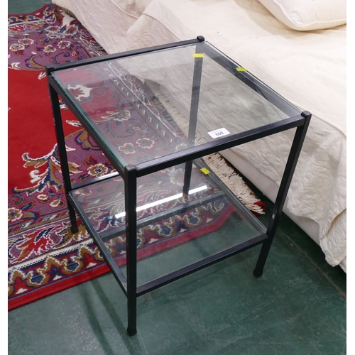 602 - Two tier glazed occasional table