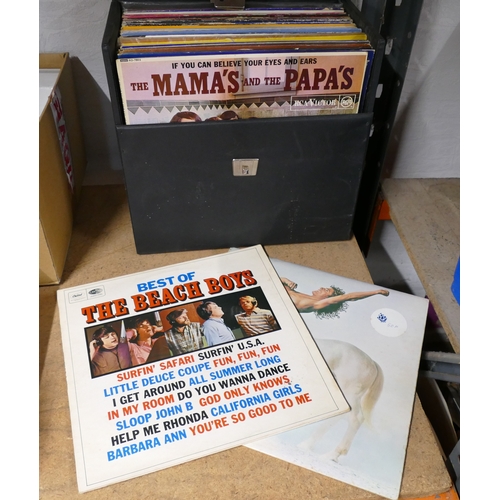 101 - Case of vinyl LP's - Best of The Beach boys, Moody Blues, Queen, The Supremes, Dire Straits etc