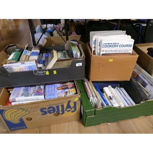 292 - Four boxes of books - Cordon Bleu Cookery Course magazines etc