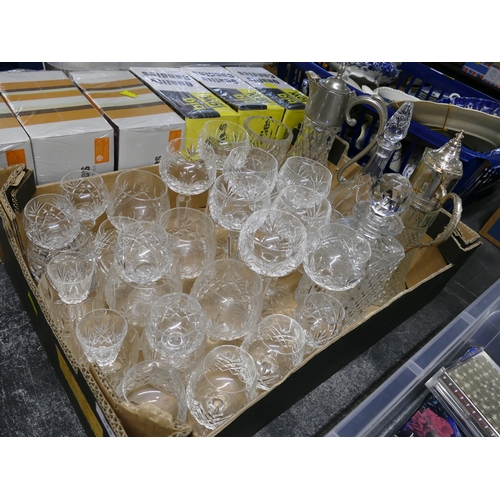 324 - Box of decanters and glassware