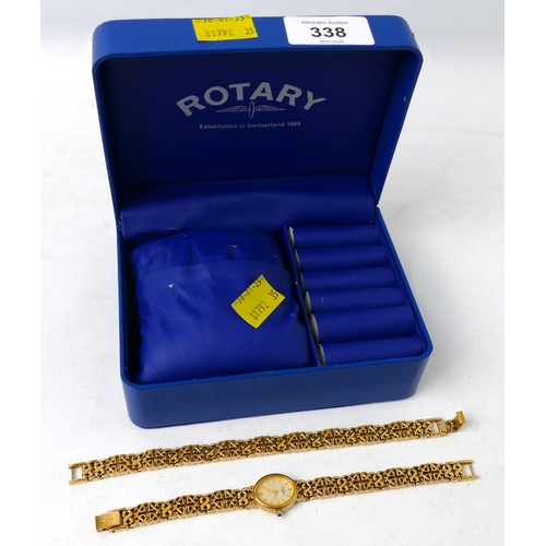 338 - Boxed ladies Rotary wristwatch with matching yellow metal chain