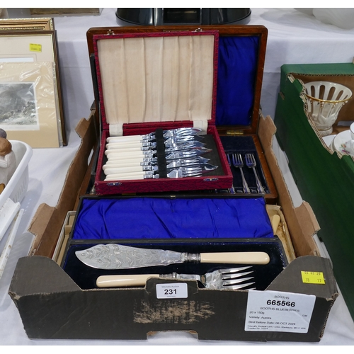 231 - Boxes and canteens of cutlery