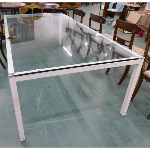 500 - Substantial modern glazed dining table