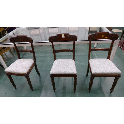 501 - Three Victorian mahogany dining chairs