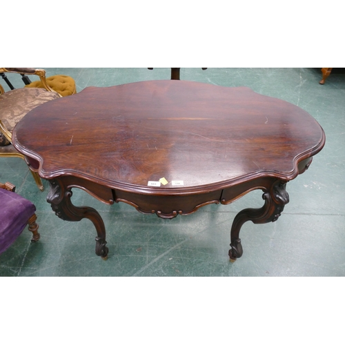 503 - Shaped outline Victorian rosewood centre table