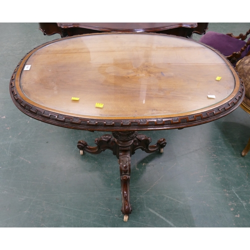 504 - Victorian  mahogany tripod table with glass insert top