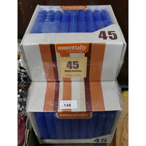 148 - Five packs of blue candles