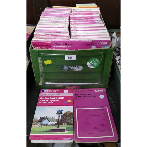 150 - Box of Ordnance Survey maps