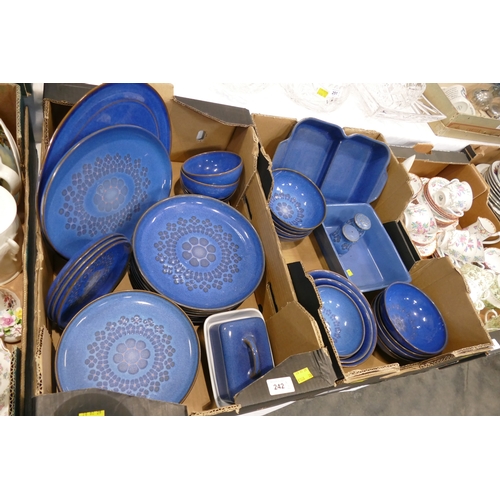 242 - Two boxes of Denby Midnight Blue stoneware dinner service