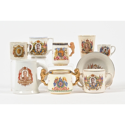 101 - A collection of Edward VIII coronation mugs by Paragon etc, nine pieces in total.