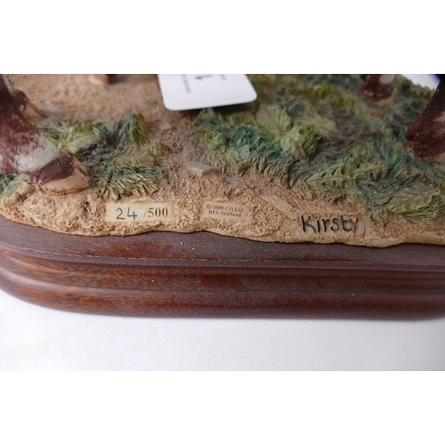 1 - Border Fine Arts beef short horn cow and calf, limited edition 24/500, with box and certificate