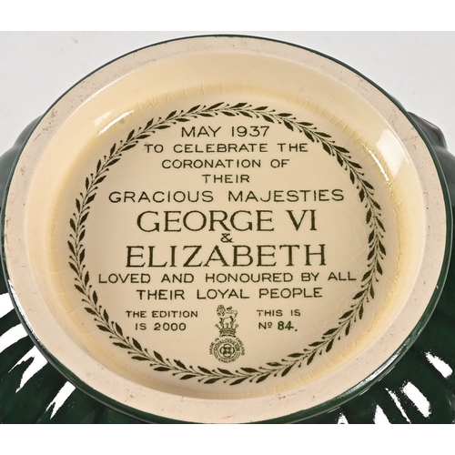 141 - A Royal Doulton 1937 Coronation loving cup, of large form, marked to the underside May 1937 to celeb... 
