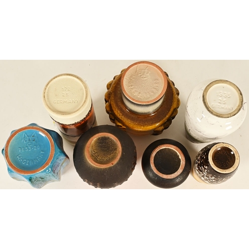 161 - Seven West German mid 20th century studio pottery vases, two with Carstens Tonieshof mark, mixed hei... 