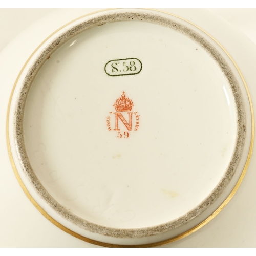 169 - A Sevres porcelain milk jug, with gilt decoration, monogrammed with N and crown for Napoleon III, ma... 