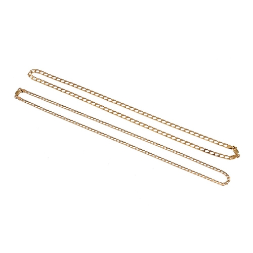 309 - Two 9 ct gold chains.  17.4 grams.