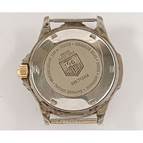 476 - A vintage Tag Heuer automatic gentleman's wristwatch, 695.713KA, case diameter excluding crown 34 mm... 