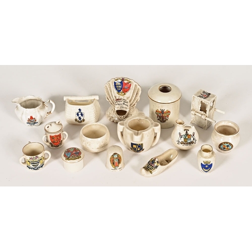 98 - Fifteen pieces of crested china, including W H Goss, Coronet etc.