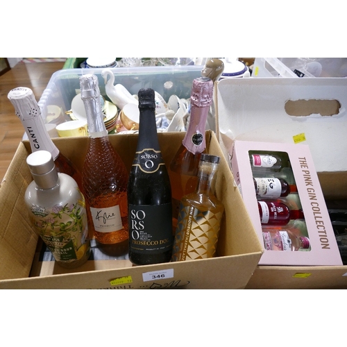 346 - Alcohol - Pink Prosecco, Coppa Cocktails, Whisky Sour, Pink Gin Collection and Marmalade Gin Liqueur
