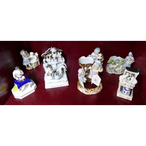 33 - Eight Continental faring figurines