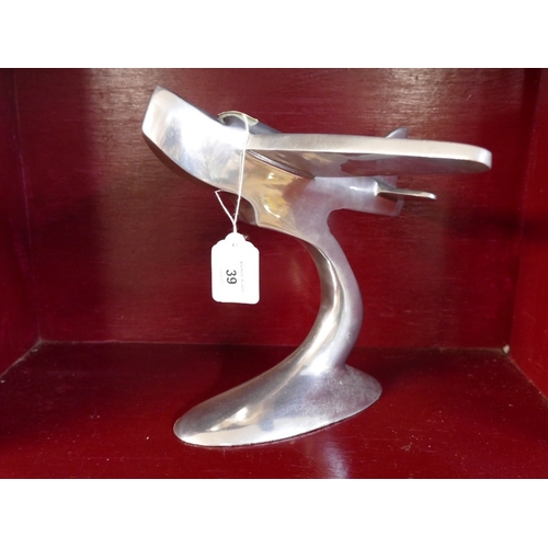 39 - Aluminium Art Deco style aeroplane sculpture